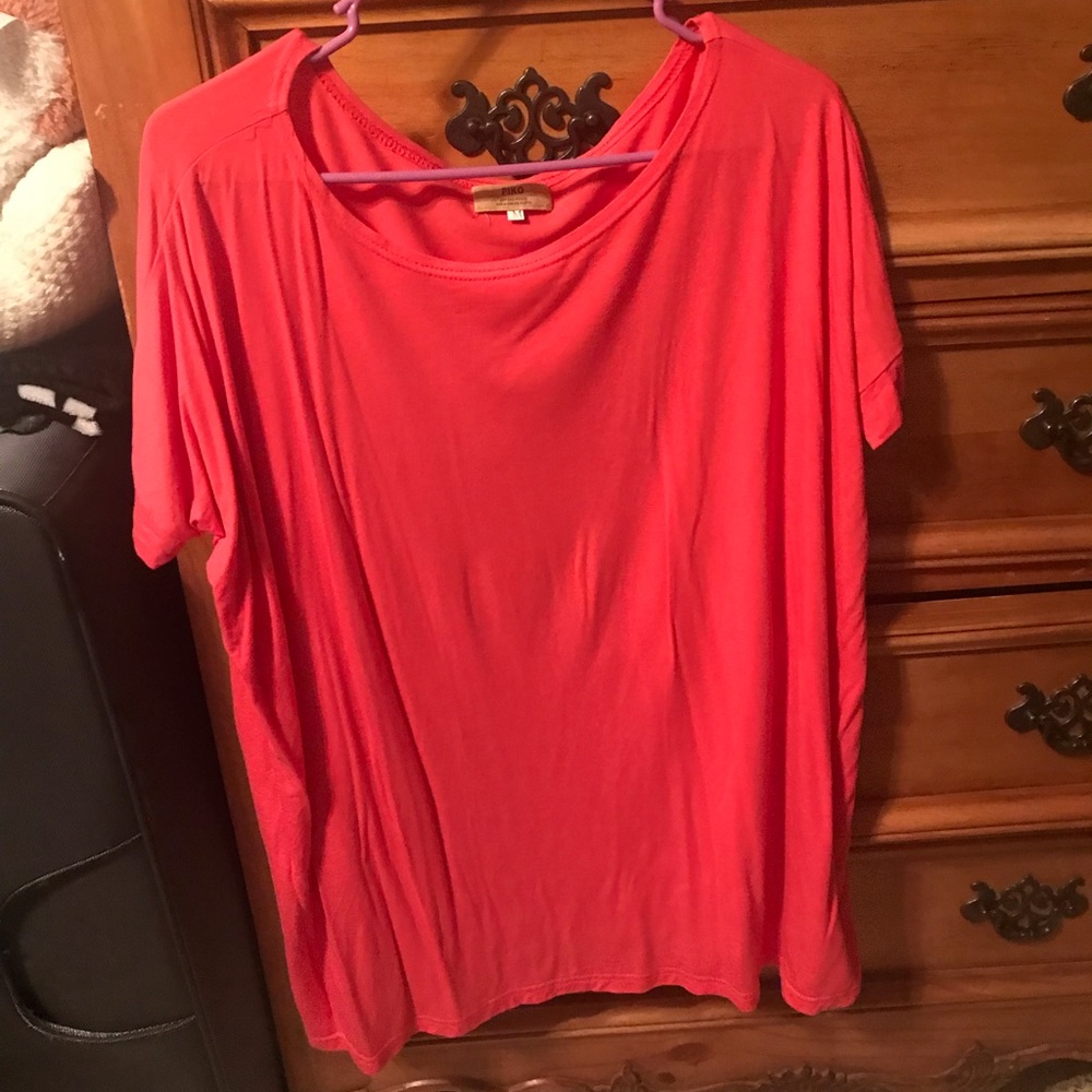 Pink short sleeve piko top!